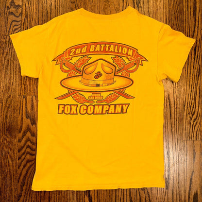 Frontline USMC 2nd Battalion Fox Company MCRD San Diego Shirt Small Yellow