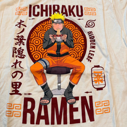 Naruto Shippuden Ichiraku Ramen Graphic T-Shirt Large Cream New