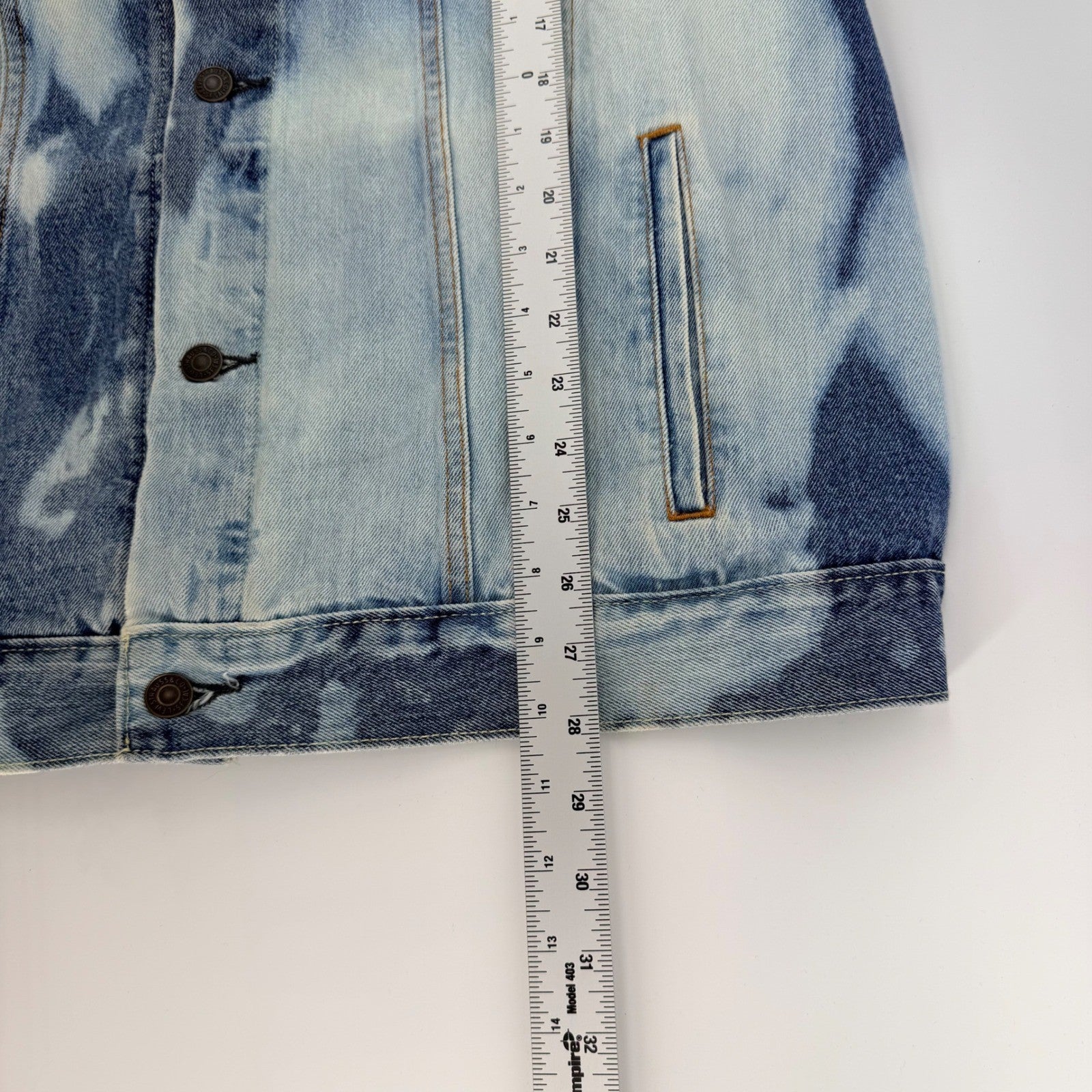 Levis 72334 Trucker Jacket Bleach Wash NVR ALN Graphic Denim XXL Blue Pink 2016