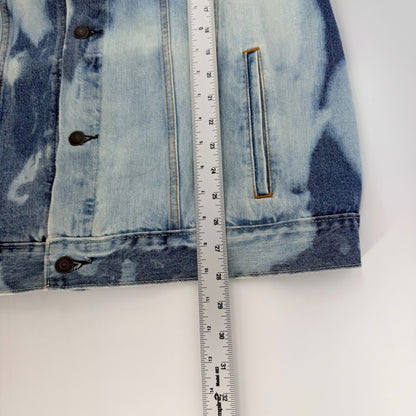 Levis 72334 Trucker Jacket Bleach Wash NVR ALN Graphic Denim XXL Blue Pink 2016