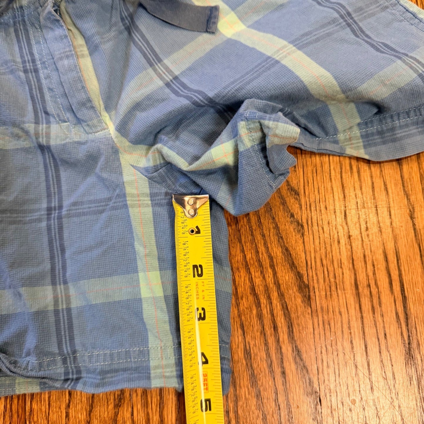 Tommy Bahama Relax Plaid Shorts Drawstring Waist Size 0 Blue Green