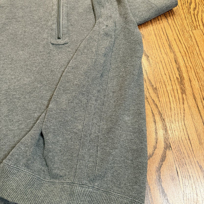 Tommy Bahama Men’s Reversible 1/4 Zip Pullover Sweater Grey/Purple Cotton L