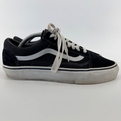 Vans Old Skool Classic Skate Shoes Low Top Black White Suede Canvas Mens 8.5