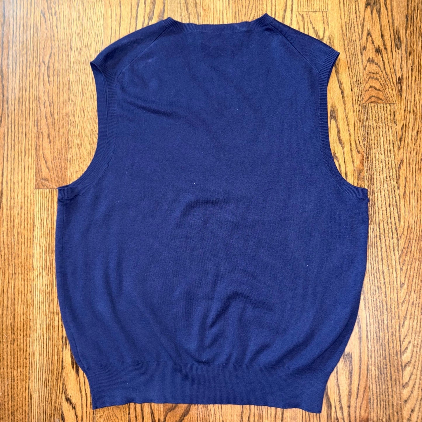 Polo Ralph Lauren Pima Cotton V-Neck Sweater Vest Large Navy Blue Preppy