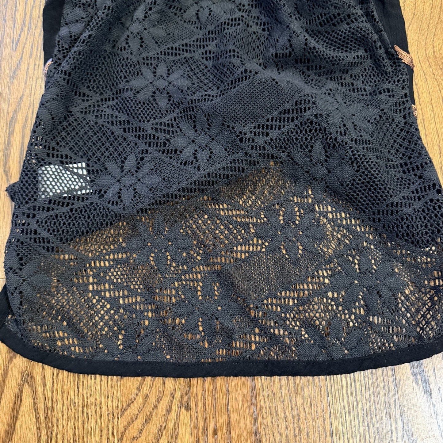 Miss Me Y2K style Embellished Top Black Lace back Size S Racer Tank