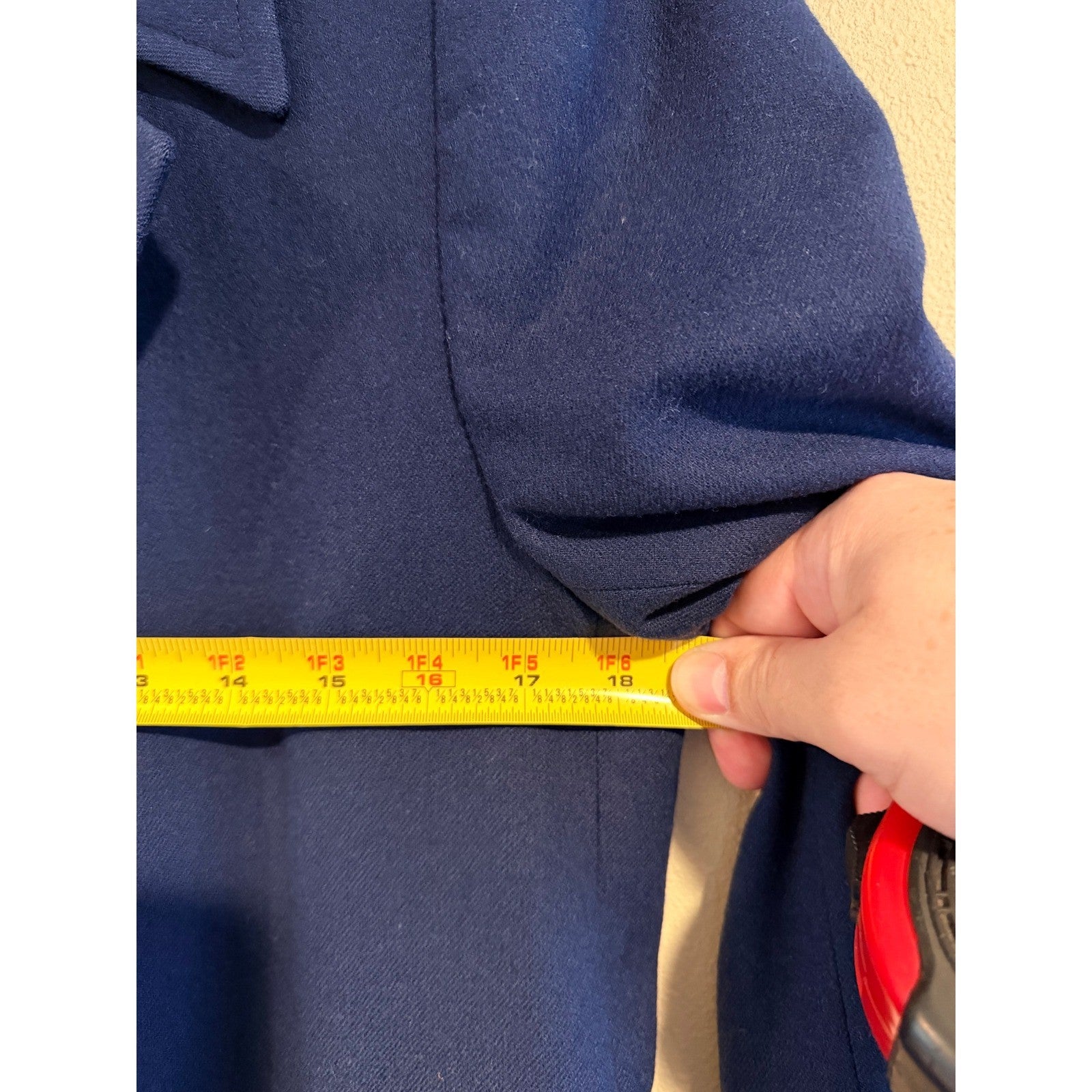 Pendleton Vintage Wool Double Breasted Long Coat Blue 100% Virgin Wool Size L