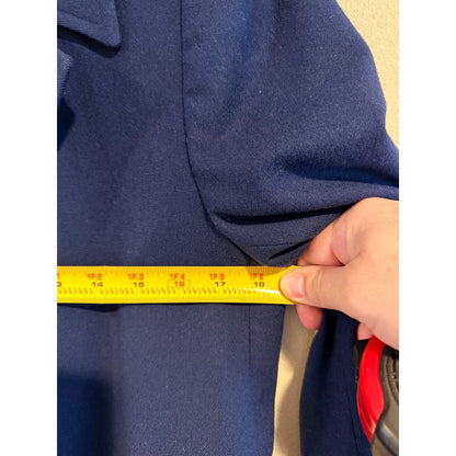 Pendleton Vintage Wool Double Breasted Long Coat Blue 100% Virgin Wool Size L