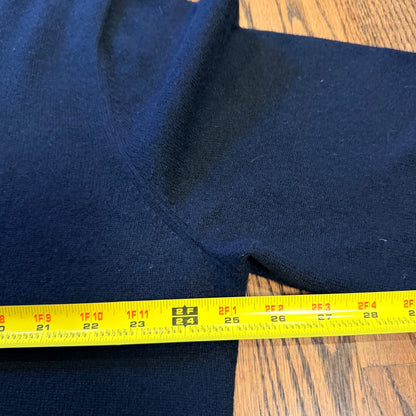 Lands' End 100% Cashmere V-Neck Sweater Black XL 46-48 Soft Warm