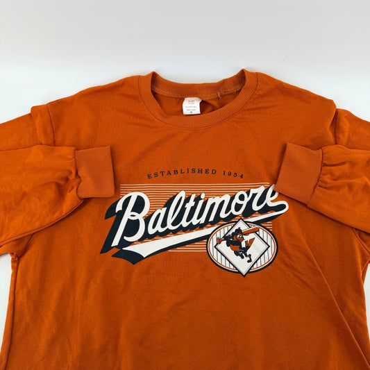 BDA Sports Baltimore Orioles Graphic Sweatshirt Lightweight Pullover M Orange