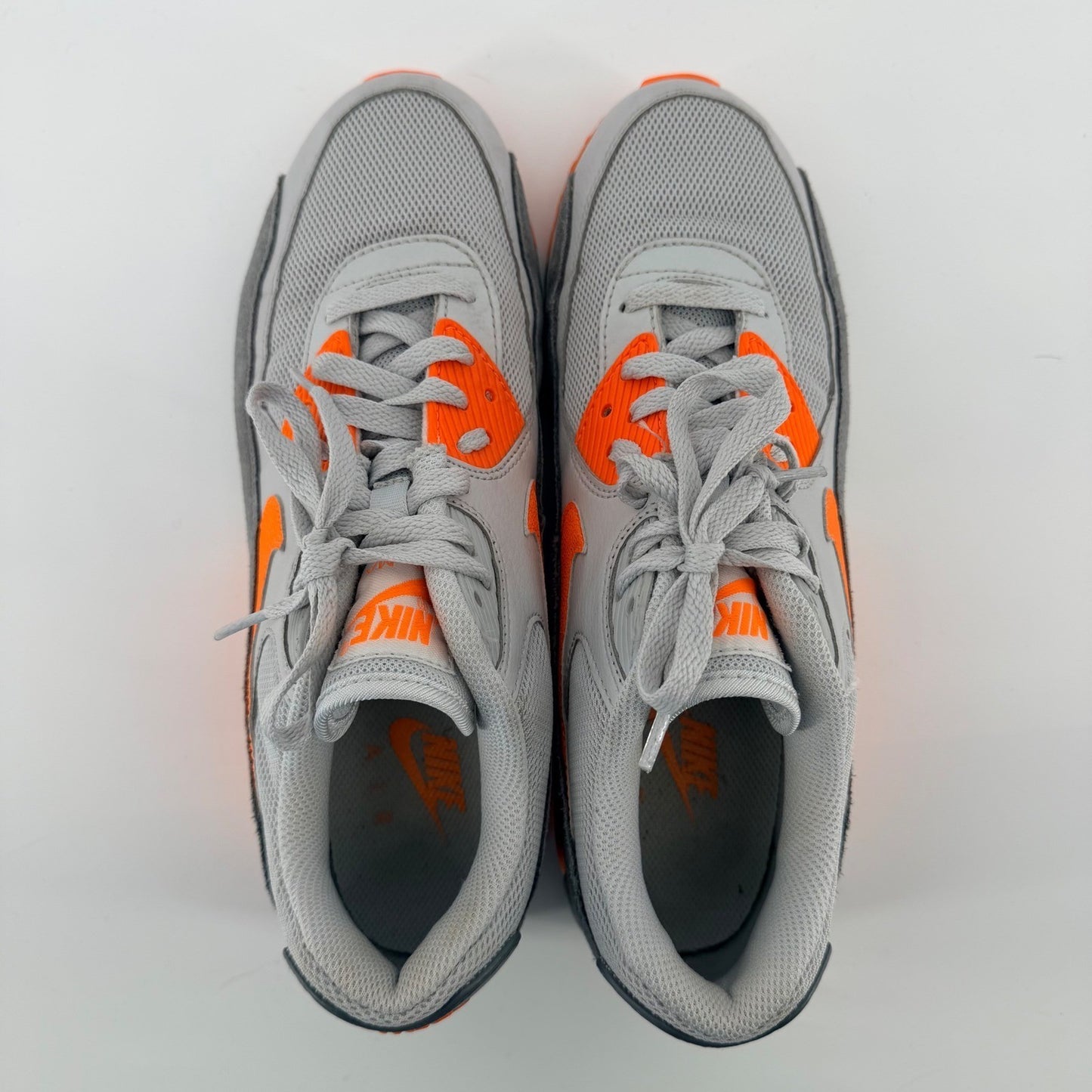 Nike Air Max 90 Wolf Grey Total Orange Mens Sneakers Running Shoes Size 11
