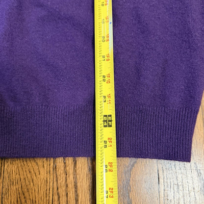 Club Room Estate Cashmere V-Neck Sweater 100% 2-Ply Knit Size M Purple