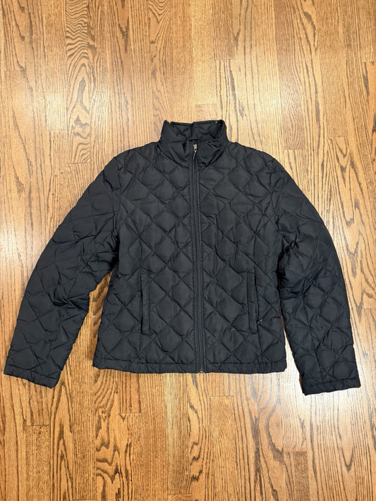 Kenneth Cole Reaction G-111 Apparel Womens Black Full Zip Puffer Jacket Medium