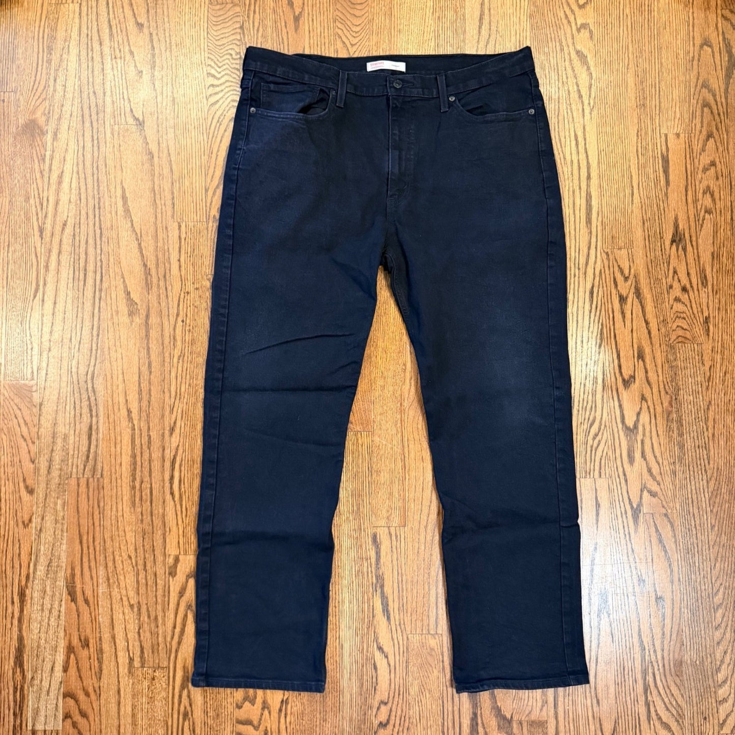 Signature by Levi Strauss Men's Straight Fit Jeans Black W40 L32 58988-0071