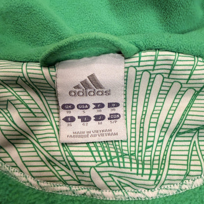 Adidas Jacket Womens Small Green Polar Fleece Full Zip Long Sleeve Running