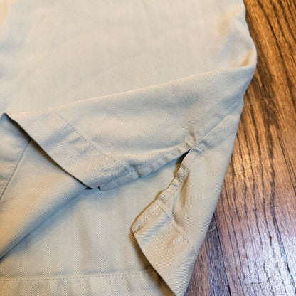 Tommy Bahama Silk Herringbone Shirt M Sage Green Short Sleeve Wood Button Down