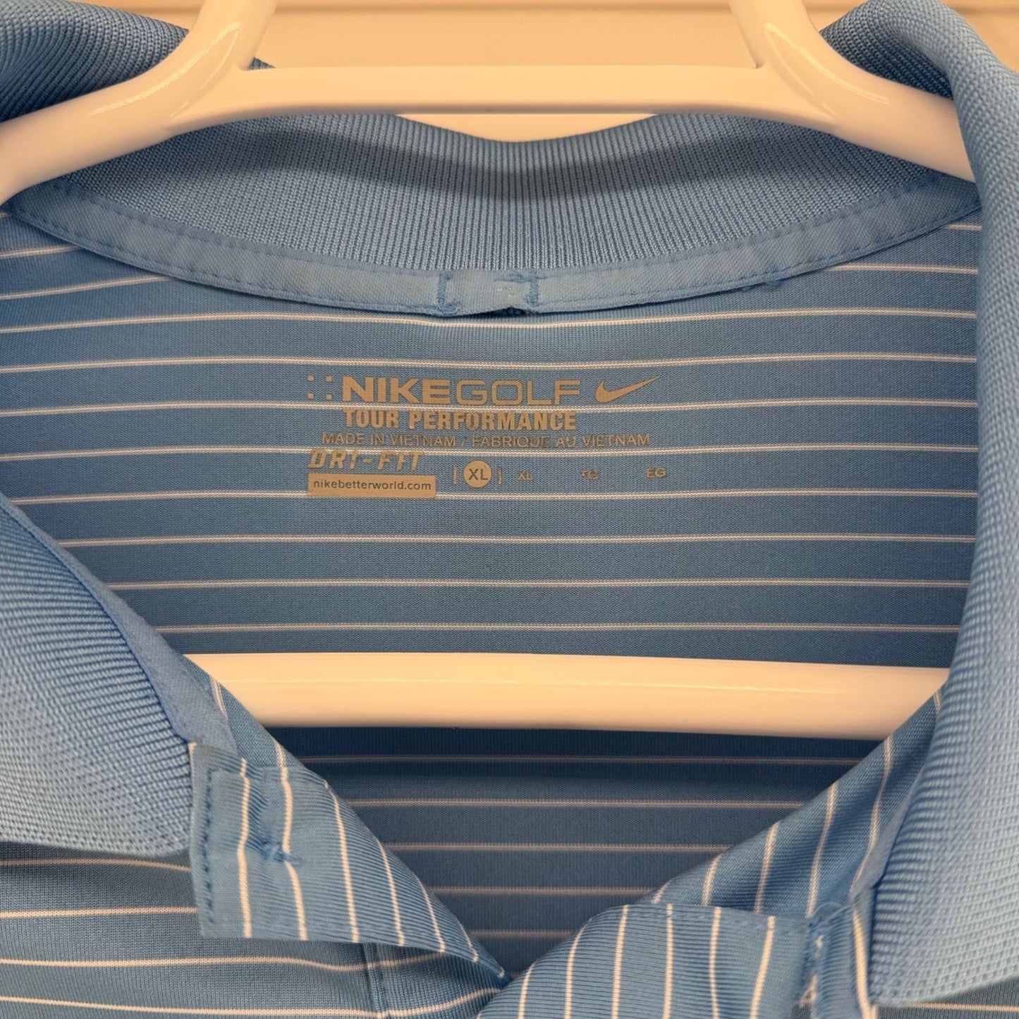 Nike Golf Boeing Classic Dri-FIT Striped Polo Shirt XL Blue 585748-412