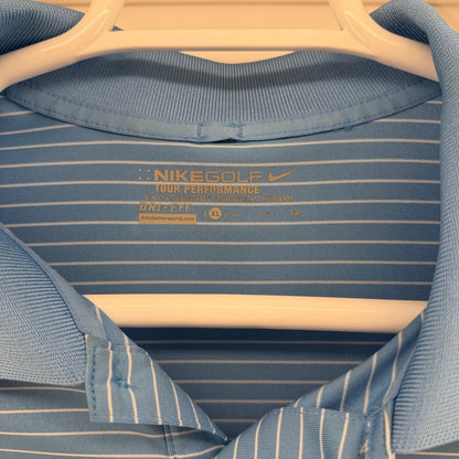 Nike Golf Boeing Classic Dri-FIT Striped Polo Shirt XL Blue 585748-412