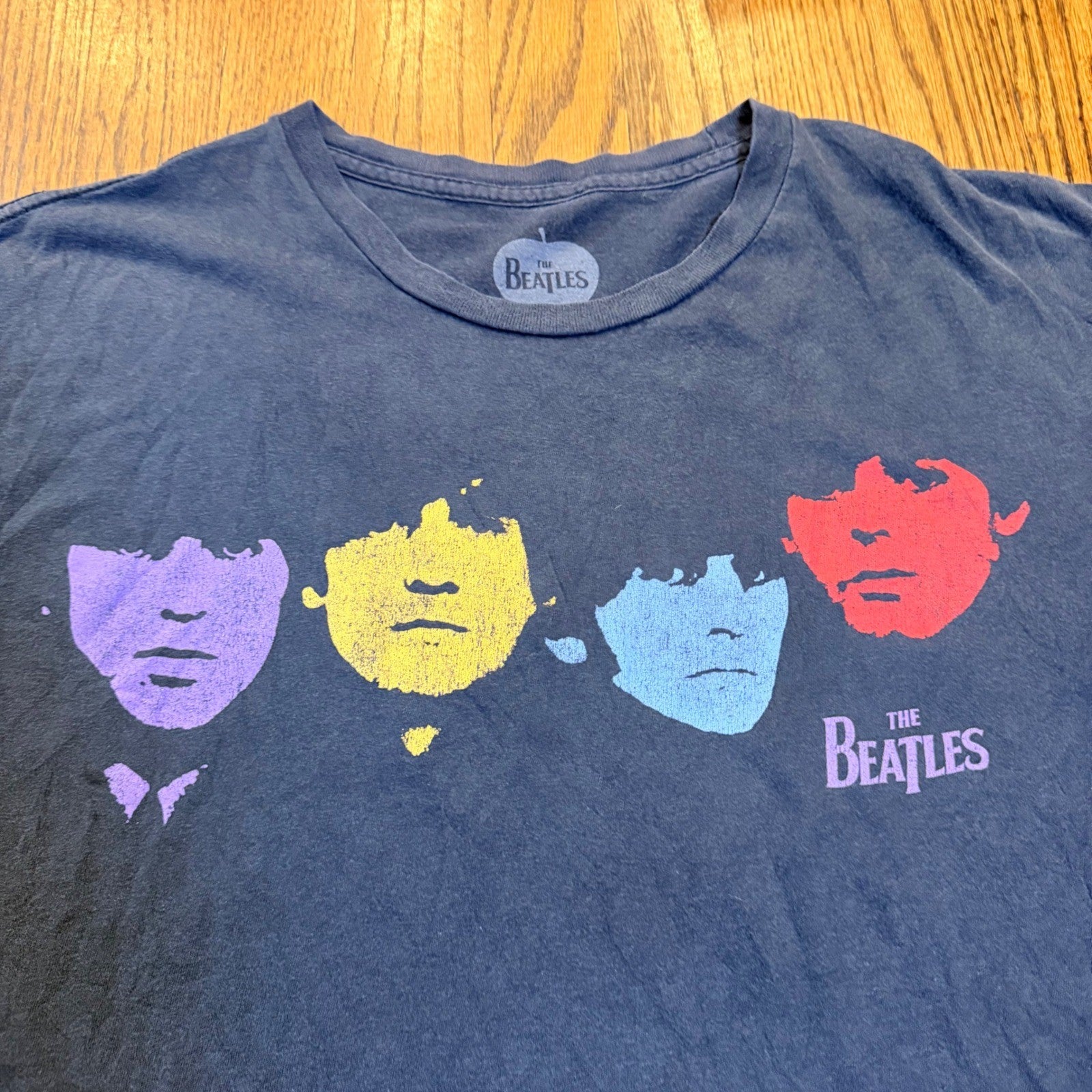 The Beatles 2010 Apple Corps Graphic T-Shirt Band Size L Black Fade Soft Cotton