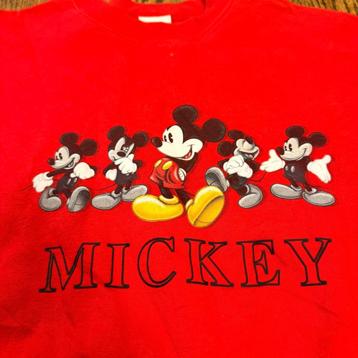 Official Disney Store Mickey Mouse Graphic Sweatshirt Embroidered Large Red