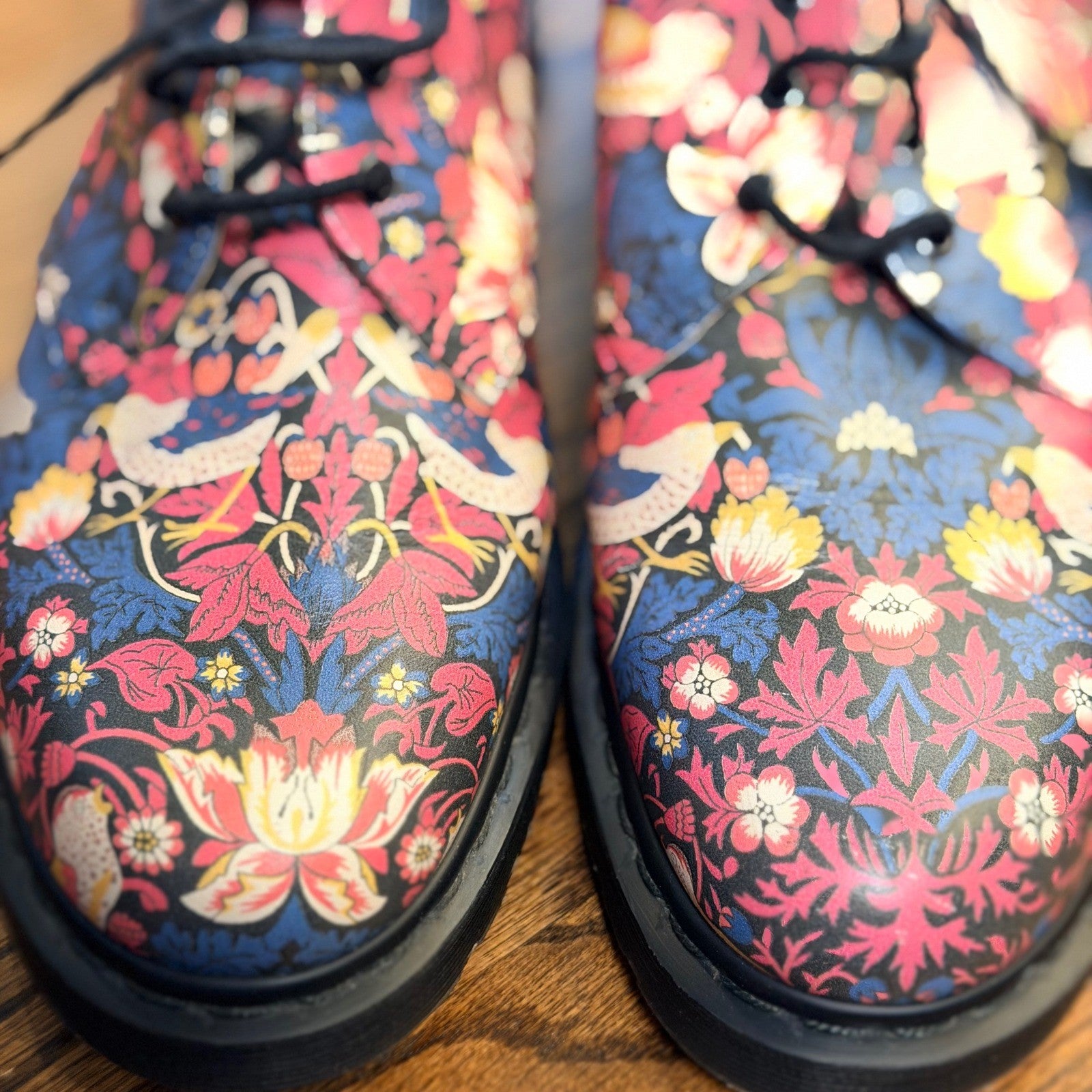 Dr. Martens x Liberty 1461 Strawberry Thief Floral Leather Shoes Size 8M 7W Rare