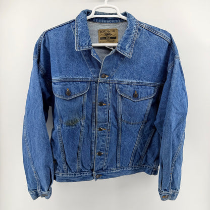 Jordache Vintage Denim Trucker Jacket 90s Rugged Cotton Blue Large
