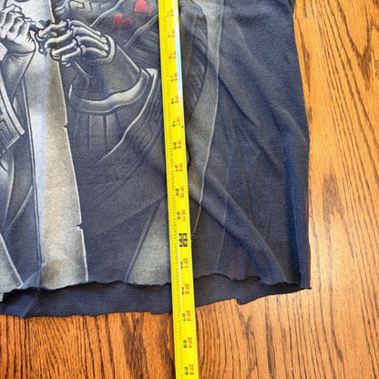 OG Abel Collection King Queen Skeleton Graphic Tee Cropped XL Faded Black