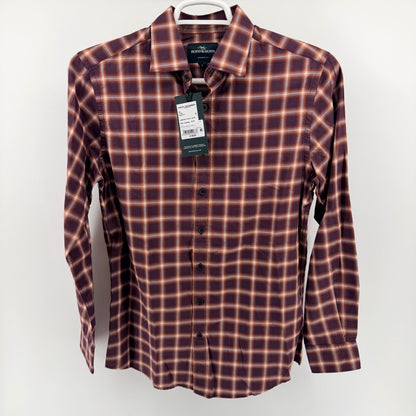 Rodd & Gunn Sports Fit Plaid Button Up Shirt Cotton Bordeaux Purple Small