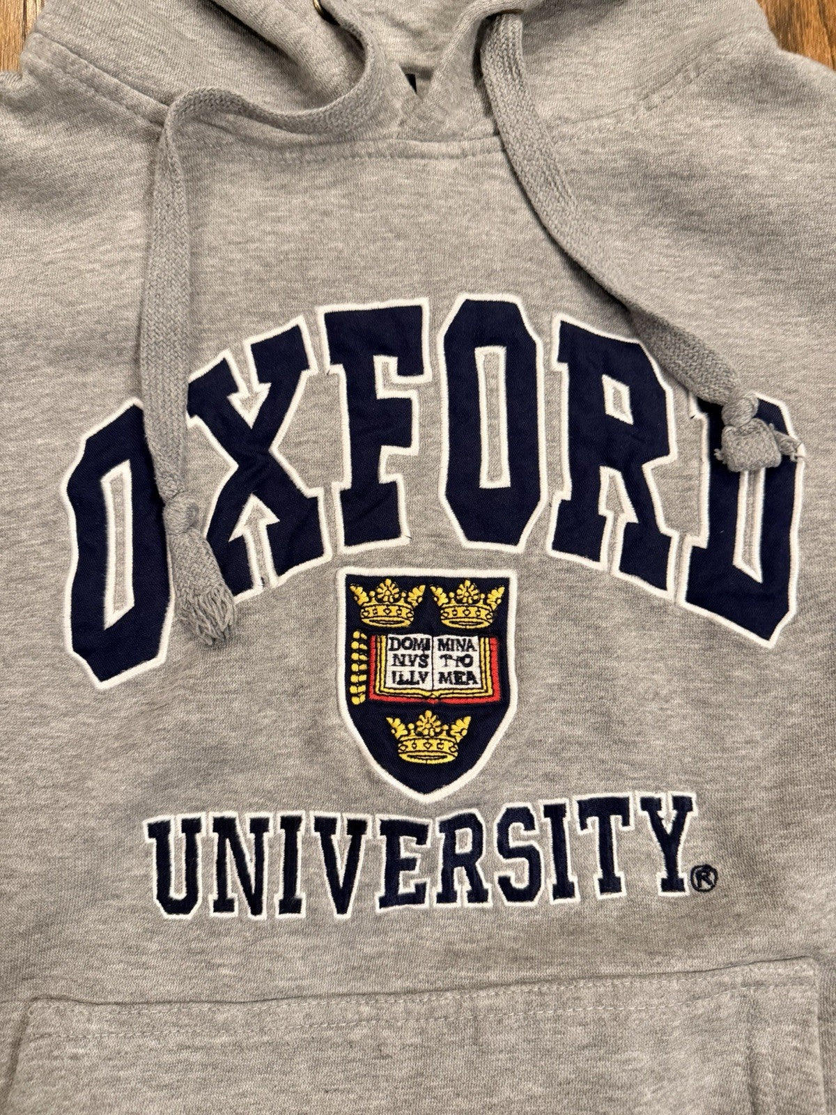 Oxford University Official Merch Embroidered Gray Hoodie Sweatshirt Size Small
