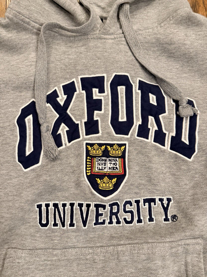 Oxford University Official Merch Embroidered Gray Hoodie Sweatshirt Size Small