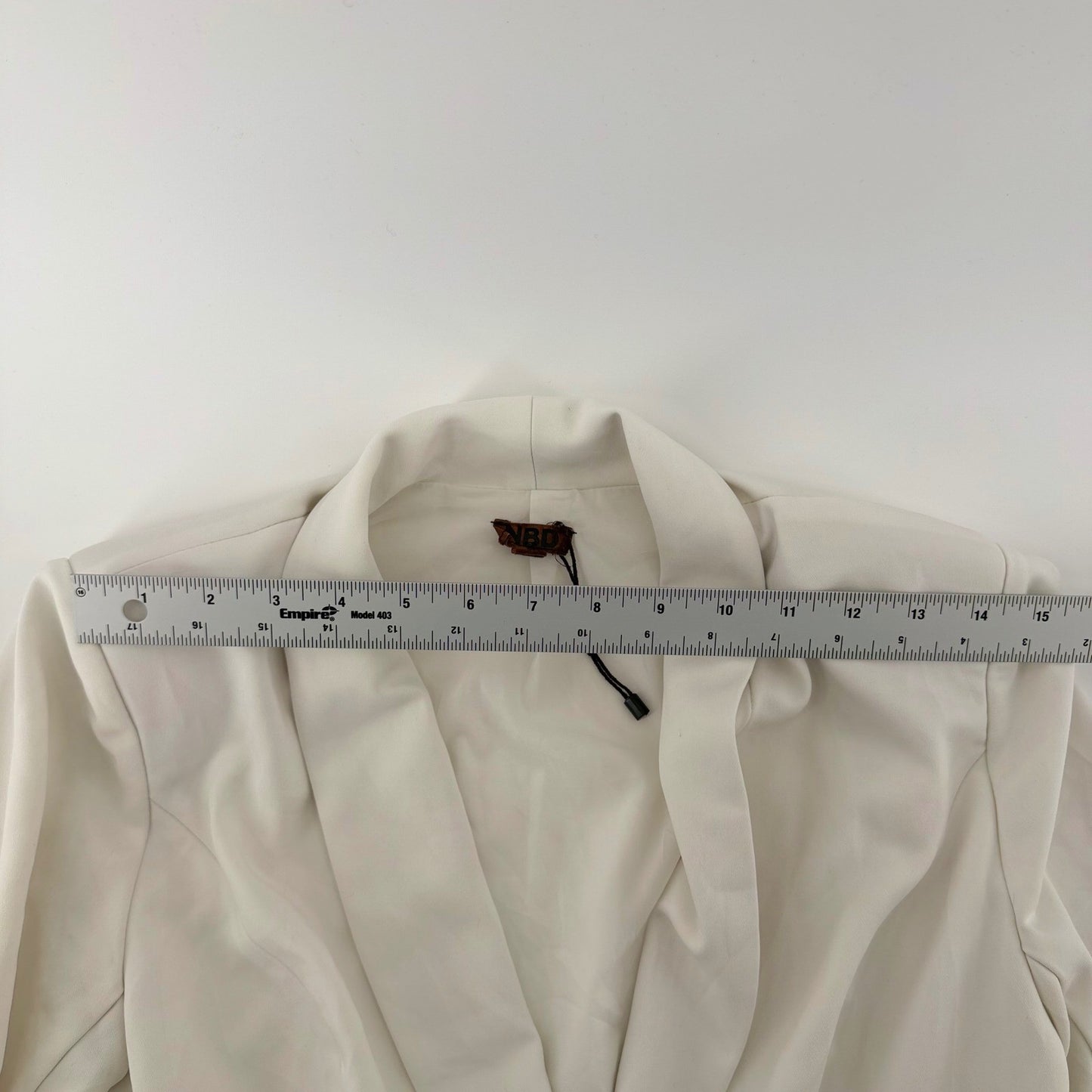 NBD Bell Sleeve Blazer Dress White Shawl Lapel Tailored Mini Size S White
