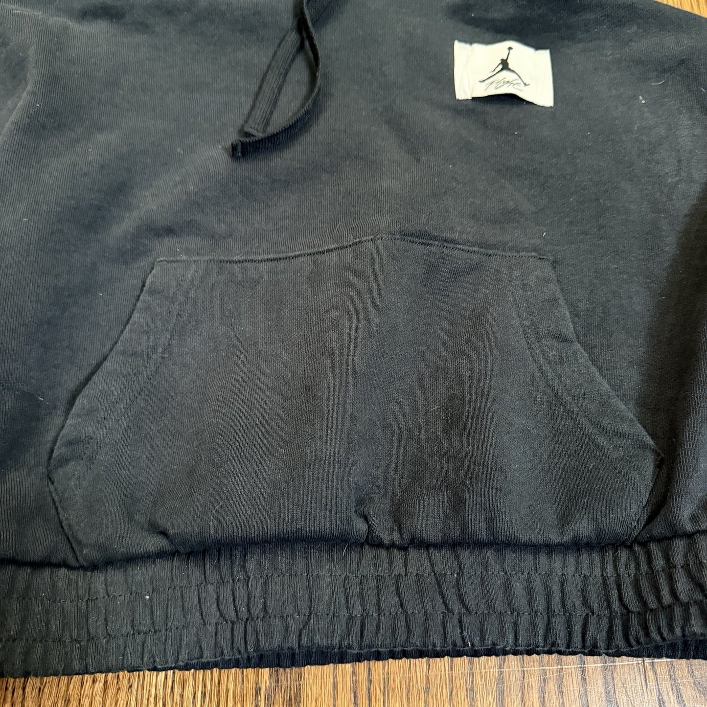 Nike Womens Jordan Essentials Cropped Fleece Hoodie Black Sweatshirt Size XS