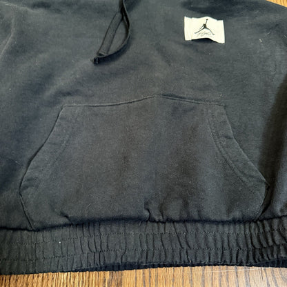 Nike Womens Jordan Essentials Cropped Fleece Hoodie Black Sweatshirt Size XS