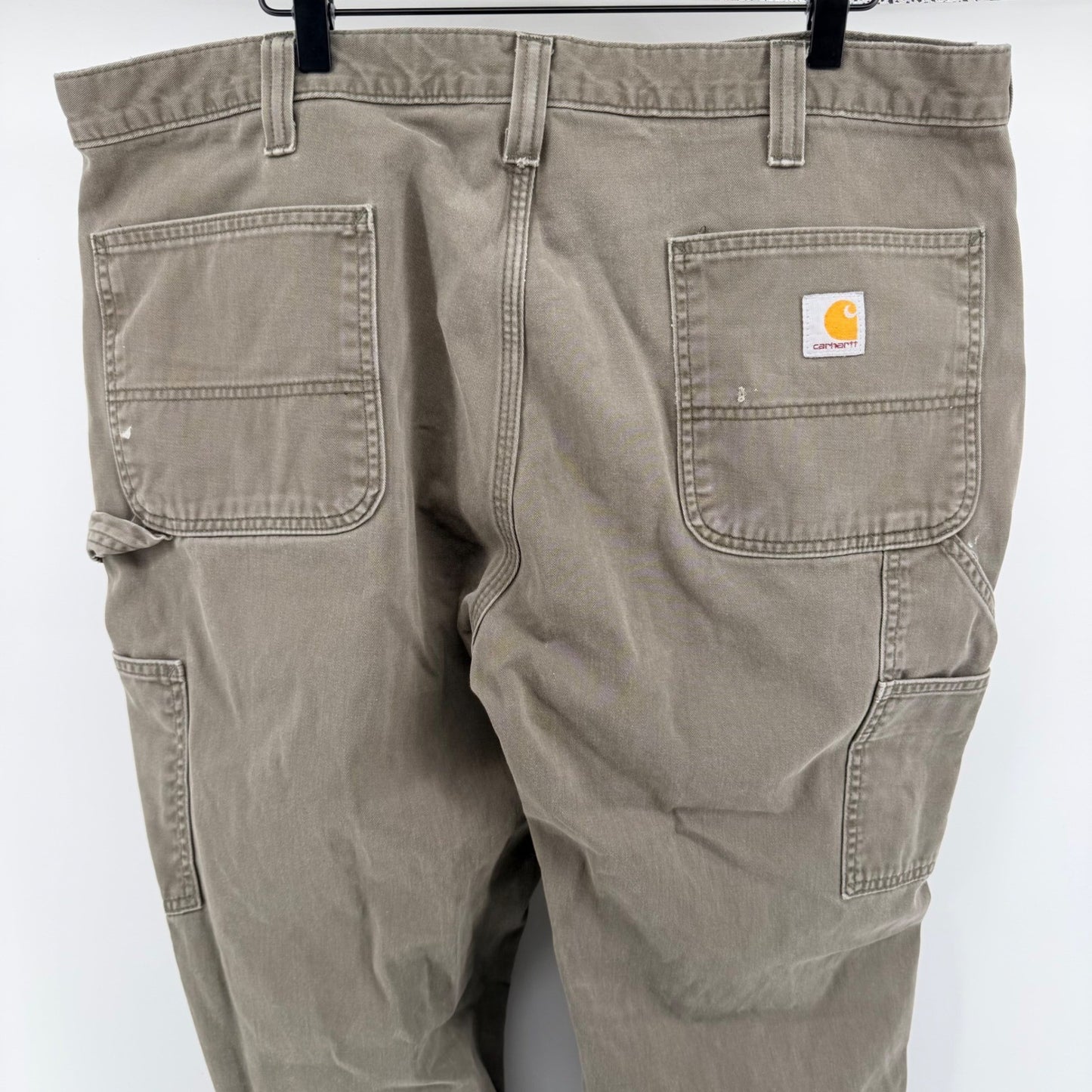 Carhartt Loose Fit Carpenter Pants Canvas Utility Workwear 38x31 Faded Green