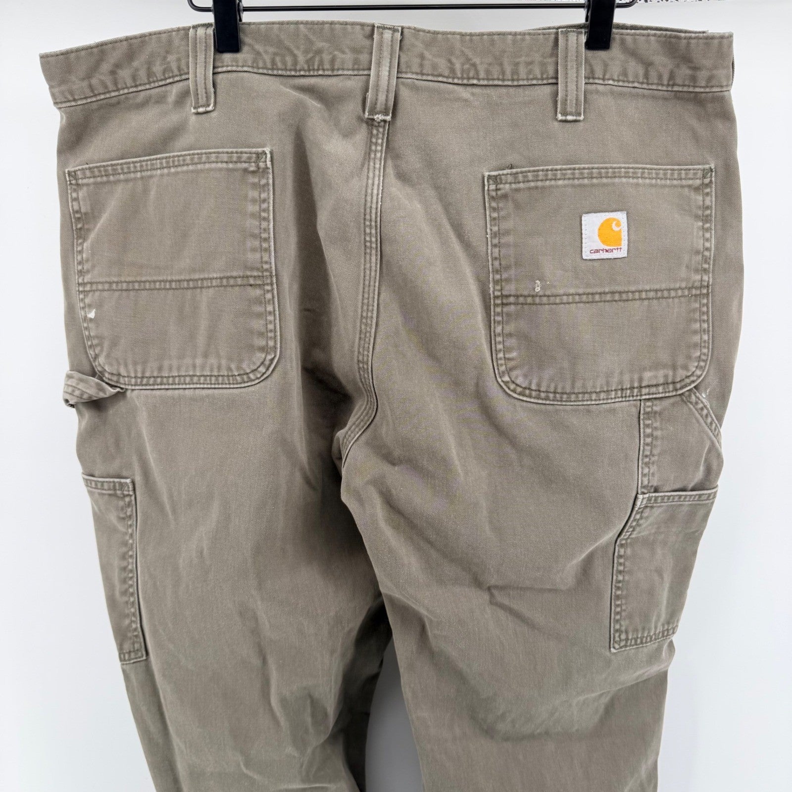 Carhartt Loose Fit Carpenter Pants Canvas Utility Workwear 38x31 Faded Green