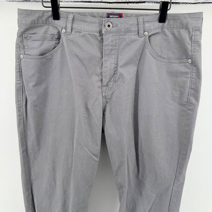 UNTUCKit Straight Fit 5-Pocket Pants Gray Stretch Cotton Chinos 35x32 Mens
