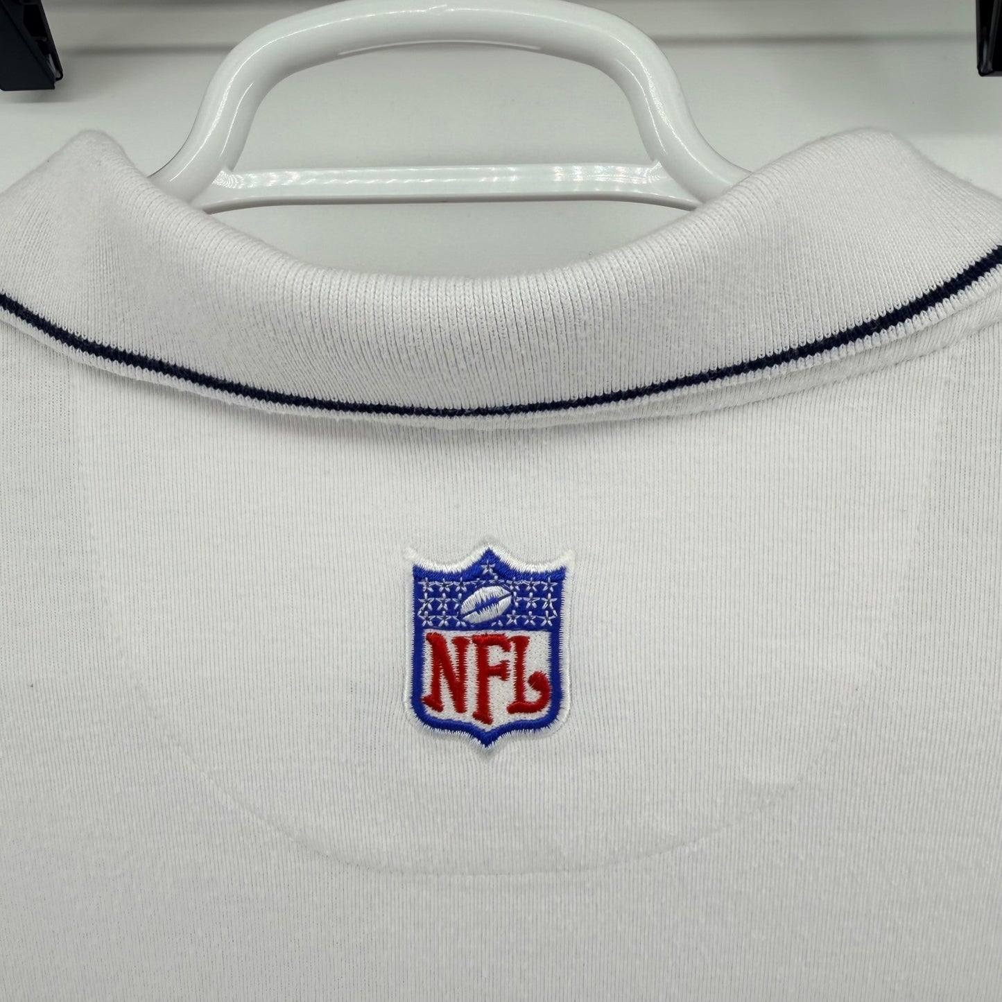 Vintage Reebok Seattle Seahawks NFL Polo Shirt PlayDry Striped White 2XL Mens
