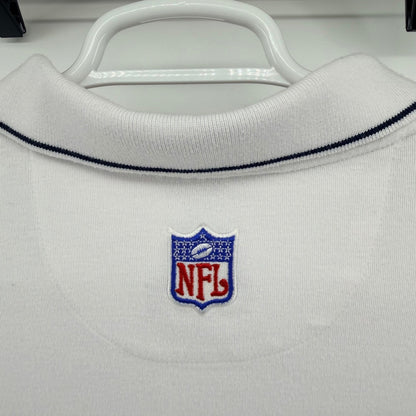 Vintage Reebok Seattle Seahawks NFL Polo Shirt PlayDry Striped White 2XL Mens