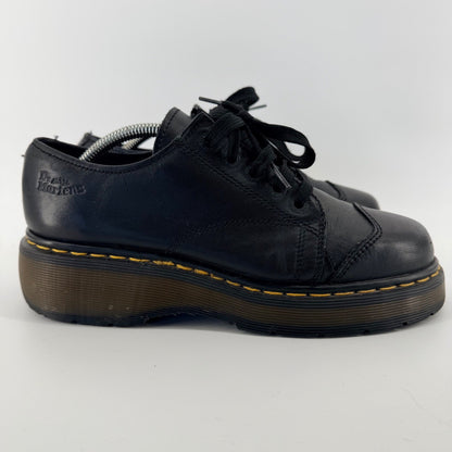 Dr. Martens Platform Oxford Leather Chunky Wedge Shoes 8M 9W Black