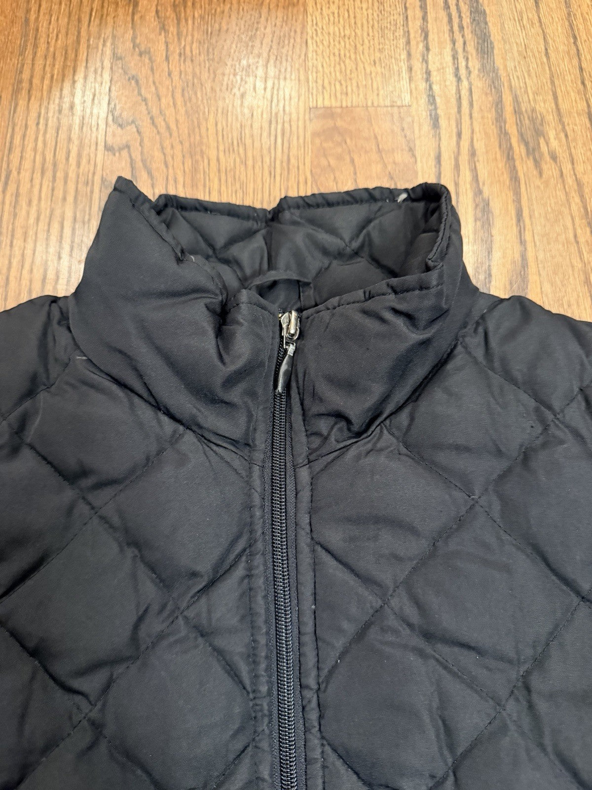 Kenneth Cole Reaction G-111 Apparel Womens Black Full Zip Puffer Jacket Medium