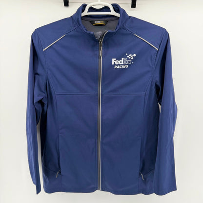 Core 365 FedEx Racing Softshell Jacket Navy Blue Full Zip Performance Large