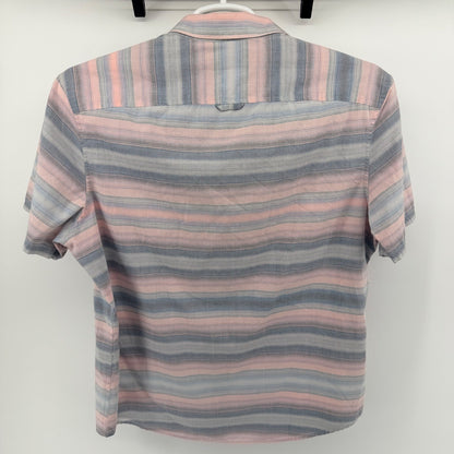 Original Penguin Heritage Slim Fit Striped Short Sleeve Button Down XL Pink Blue