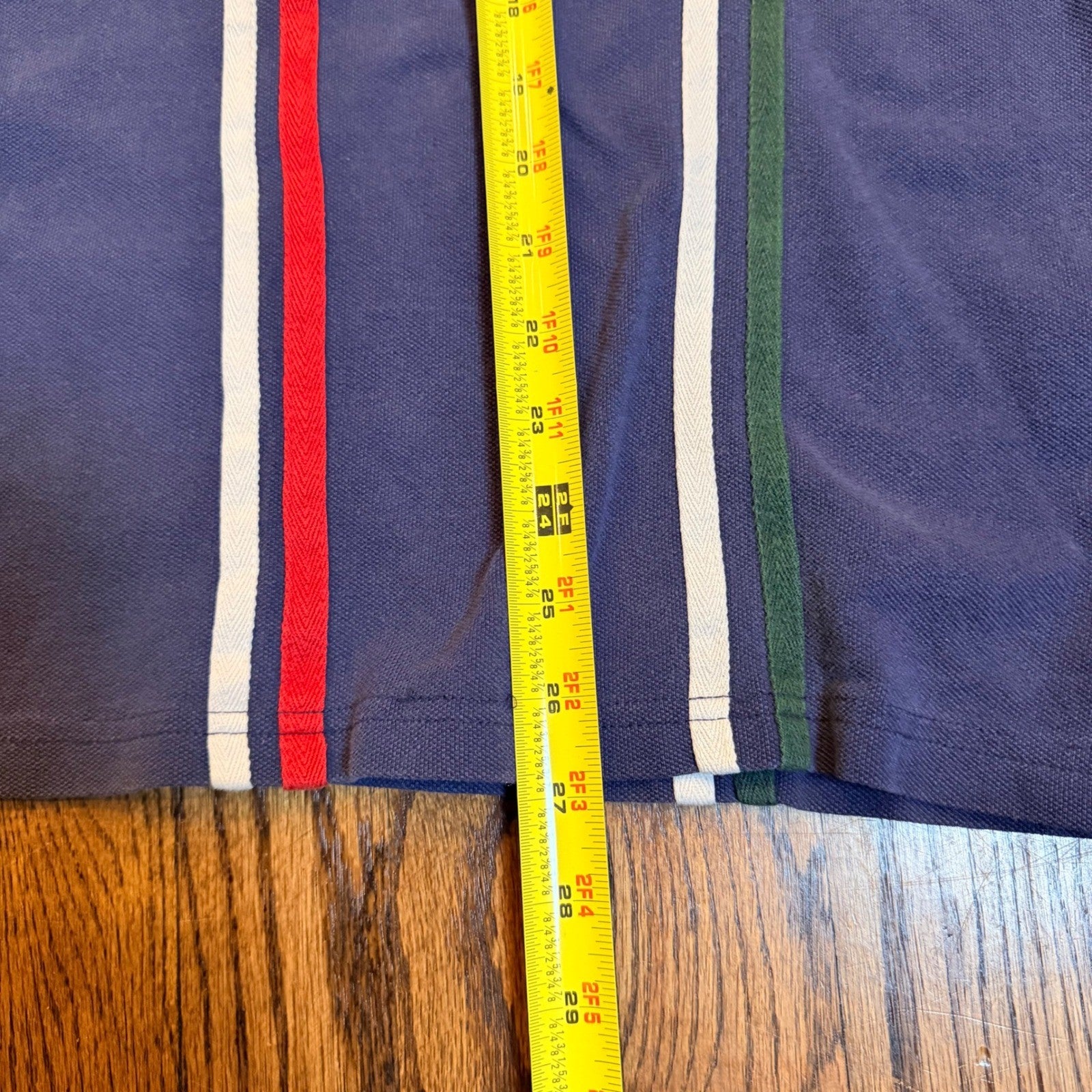 Catalina Striped Pique Polo Shirt Mens Large Navy Blue Red White Green Vintage
