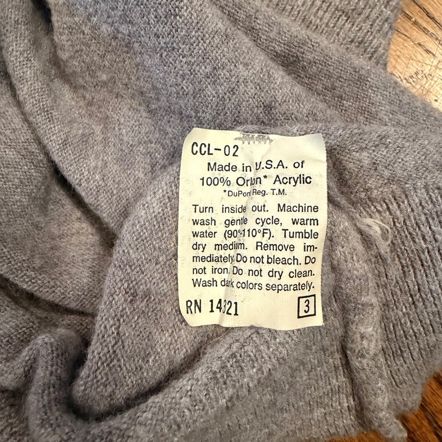 Christian Dior Monsieur Vintage 80s V-Neck Sweater Logo Orlon Large Gray