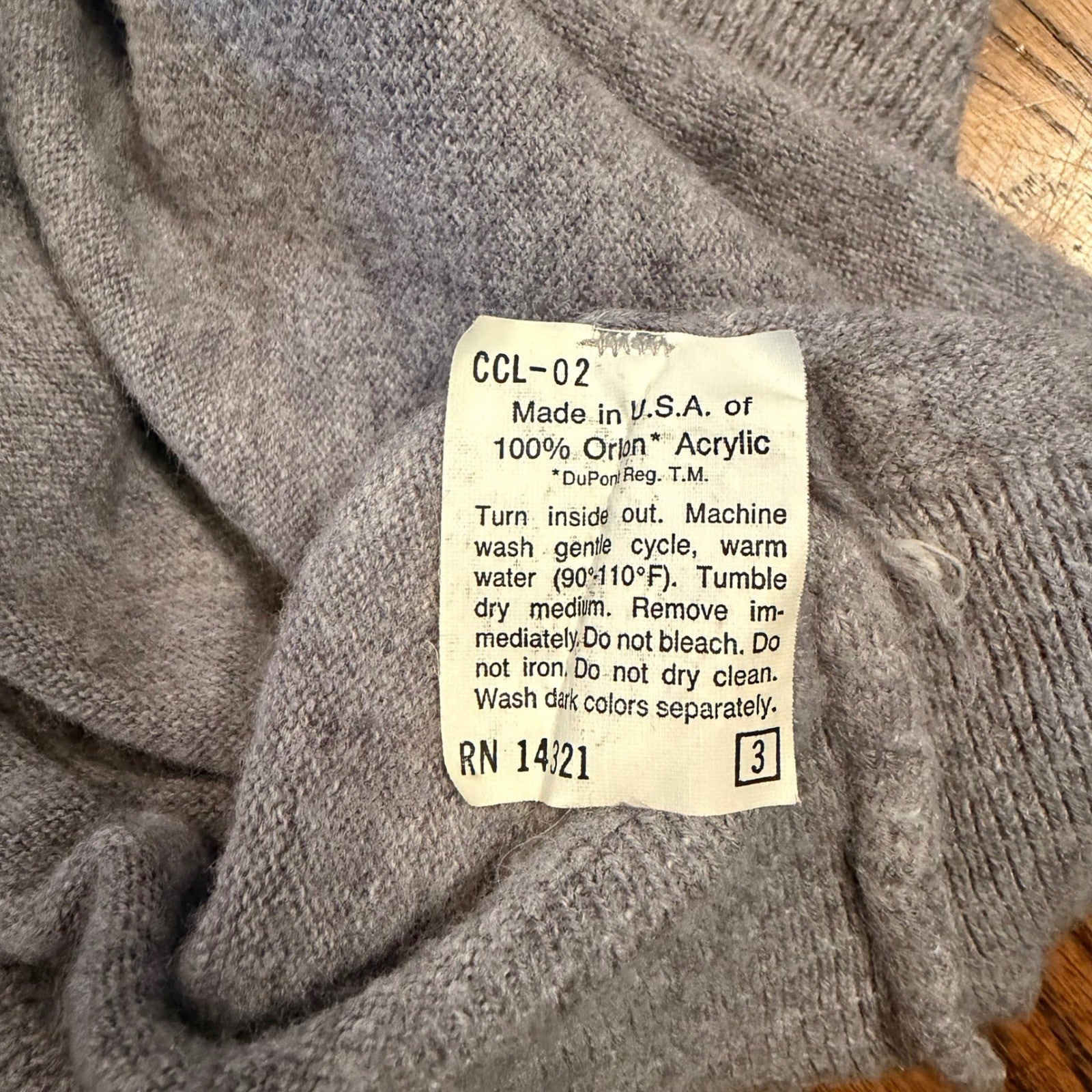 Christian Dior Monsieur Vintage 80s V-Neck Sweater Logo Orlon Large Gray