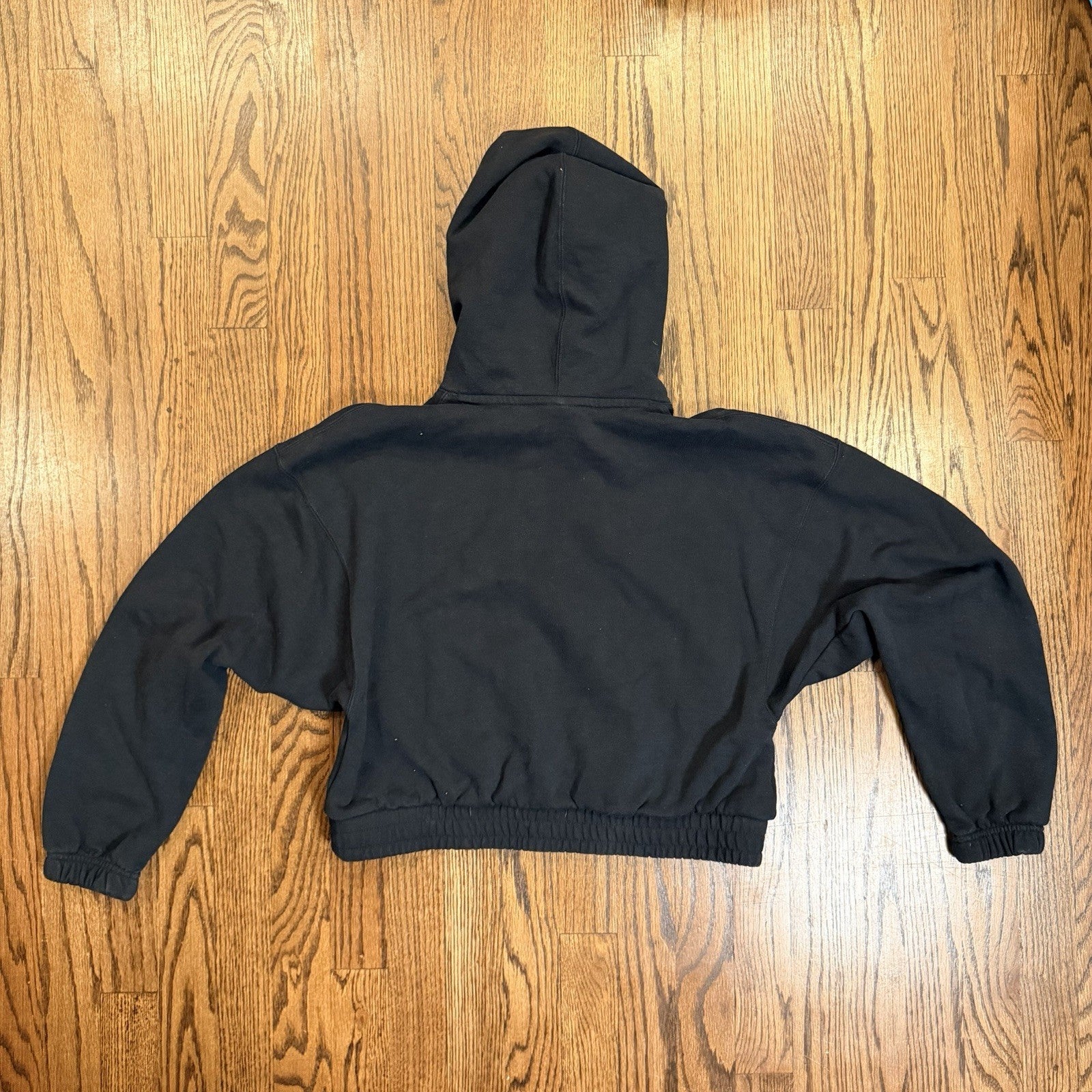 Nike Womens Jordan Essentials Cropped Fleece Hoodie Black Sweatshirt Size XS