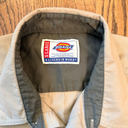 Dickies A Legend In Work Short Sleeve Button Up Work Shirt XL Tan Khaki