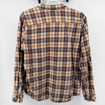 LRG Lng Wovens Plaid Button Down Shirt Long Sleeve Streetwear 3XL Blue Orange