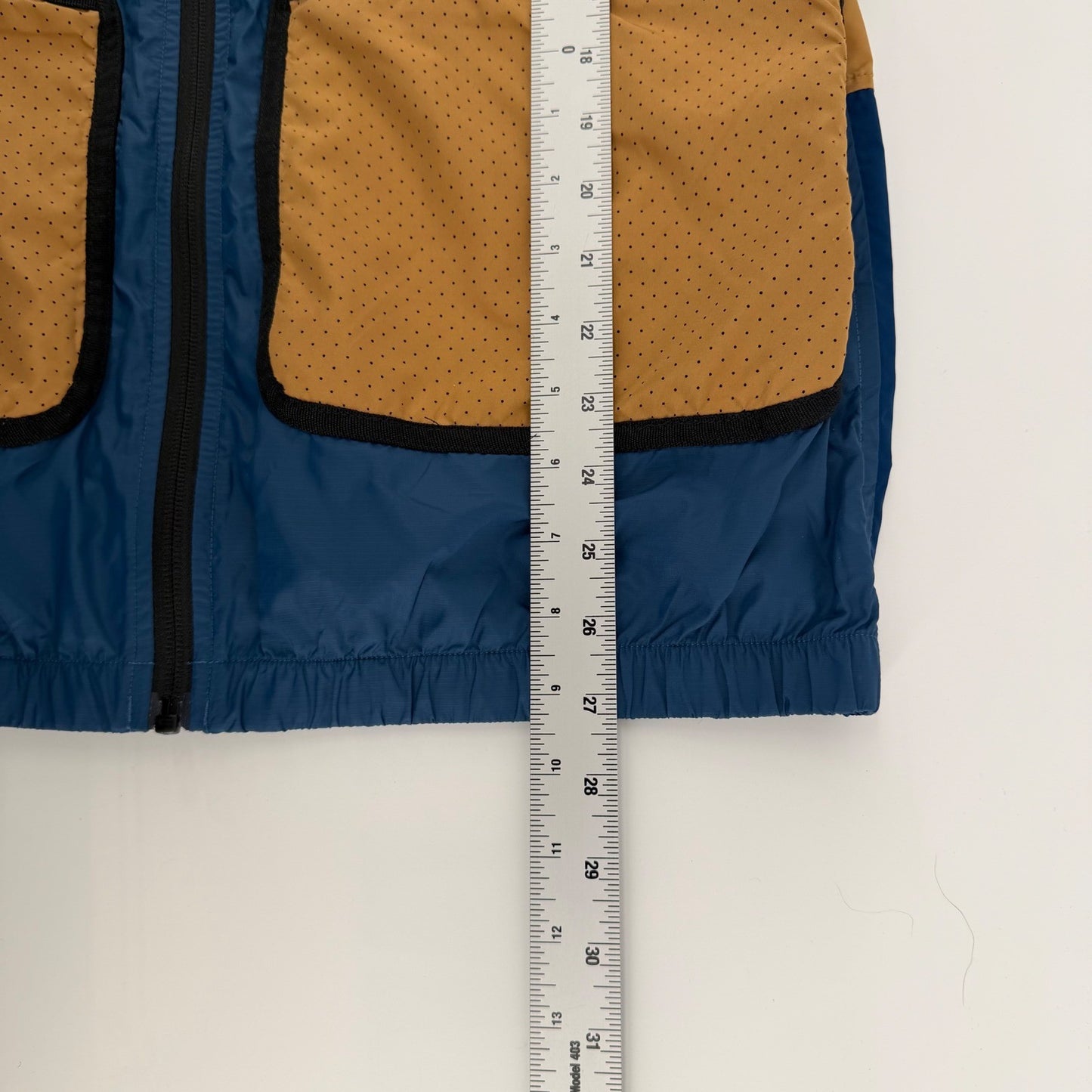 Scotch & Soda Club Nomade Colorblock Windbreaker Jacket Medium Teal Navy Tan
