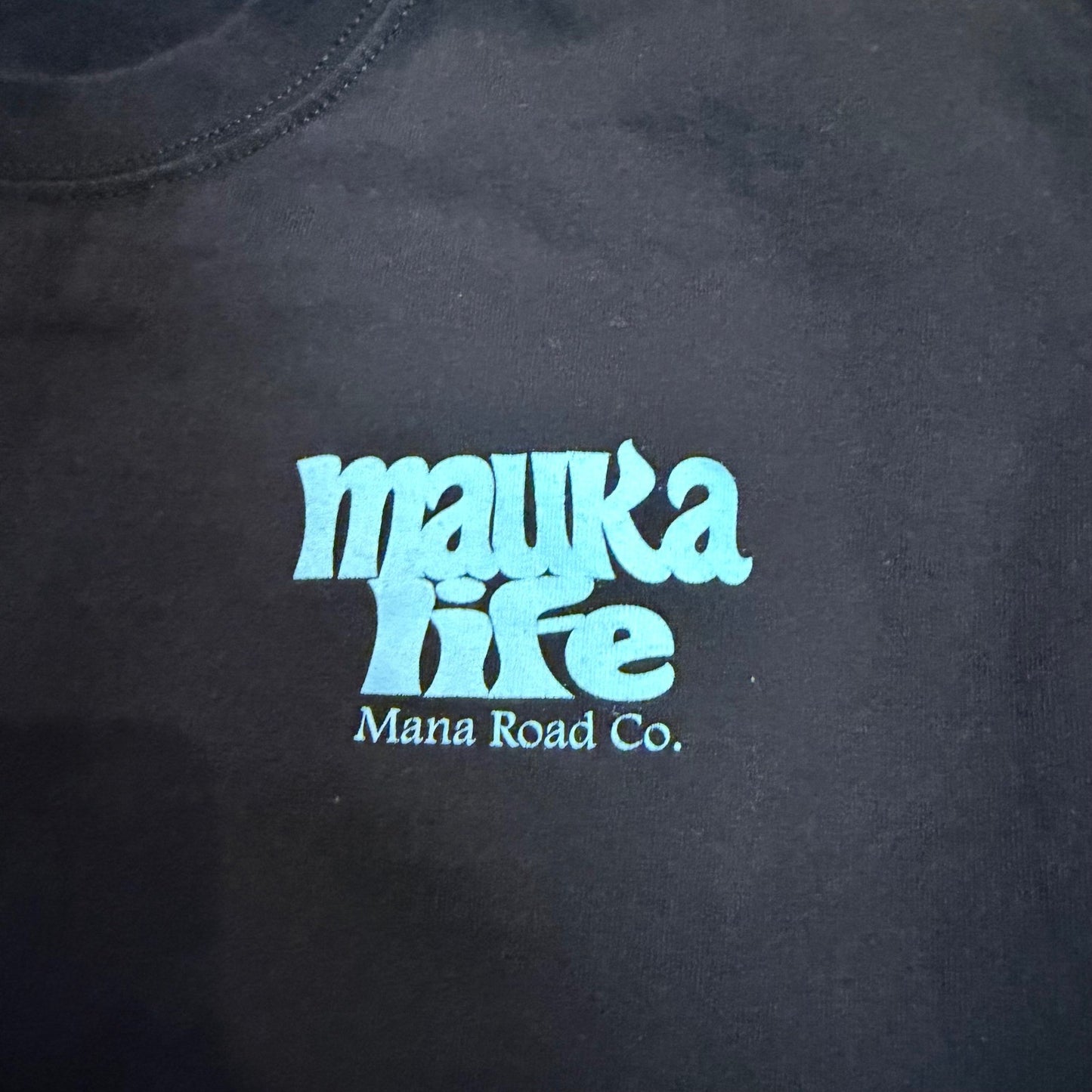 Mana Road Co Mauka Life Graphic T-Shirt Black Small Hawaii Surf Tee