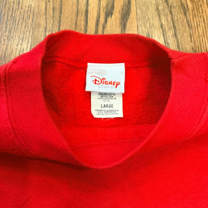 Official Disney Store Mickey Mouse Graphic Sweatshirt Embroidered Large Red